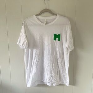 Bella Canvas White Tee with Green 'M'